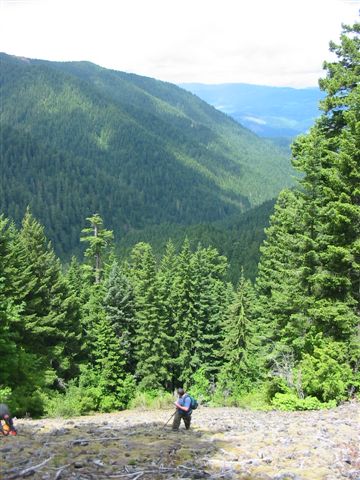 view from the rockfall