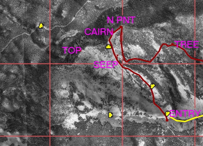 aerial photo of Track 1 - Entry to North Point, Bridge Creek Wilderness