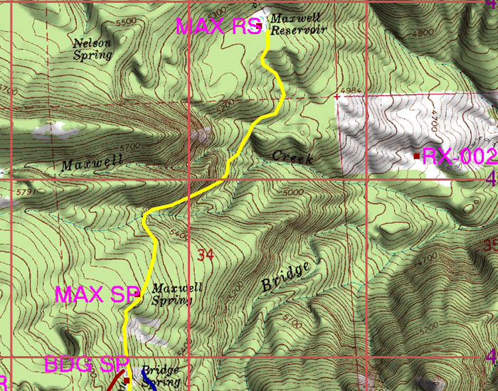 Track 4 Detail Map - Bridge Spring to Maxwell Reservoir